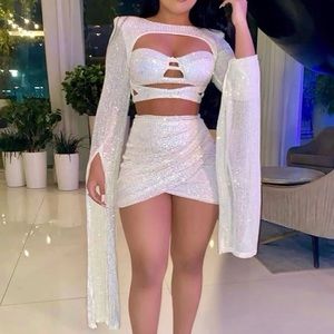 Glow Sequin Skirt Set